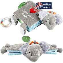 Load image into Gallery viewer, Soft Baby Cloth Book,Crinkle Elephant Fabric Infant Books Teething Teether Toys Education Bunny Toy for Babies Toddler 1 Year Old Boy Girl &amp;Up,Stuffed Farm Animal Jungle Plush Book Touch and Feel Toy
