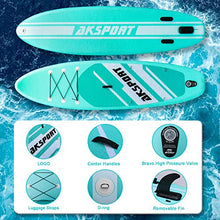 Load image into Gallery viewer, AKSPORT 10'6"×32"×6" Inflatable Stand Up Paddle Board with Premium Non-Slip Deck,Travel Backpack,Adjustable Paddle,Pump,Leash for Youth &amp; Adult Ultra-Light Surfing SUP Boards
