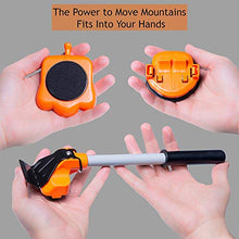 Load image into Gallery viewer, Heavy Duty Furniture Lifter 4 Appliance Roller Sliders with 660 lbs Load Capacity Wheels + Adjustable Height Lifting Tool Lever Suitable for Safe and Easy Moving of Couches Sofas Refrigerators + More

