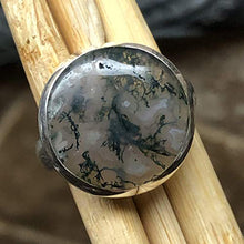 Load image into Gallery viewer, Natural Green Moss Agate 925 Solid Sterling Silver Ring Size 5.75
