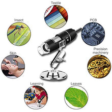 Load image into Gallery viewer, USB Microscope,1000x Magnification Endoscope, 8 LED USB 2.0 Digital Microscope, Mini Camera with OTG Adapter and Metal Stand, Compatible with Mac Window 7 8 10 Android Linux (Black)
