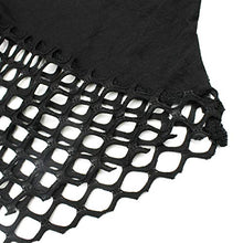 Load image into Gallery viewer, Suillty Women's Sexy Fishnet See Through Long Sleeve Pullover Crop Top Hoodie Black
