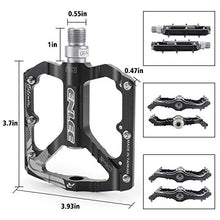 Load image into Gallery viewer, MatyKit S Shape Mountain Bike Pedals of Lightweight, Specialized 9/16" UD Bearings Ultra Strong Colorful CNC Machined Alloy Bicycle Non-Slip Pedal, Anodizing Sealed 3 Bearing Cycling Pedals (Black)
