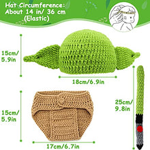 Load image into Gallery viewer, TIMSOPHIA Newborn Infant Baby Photography Prop Crochet Knit Hat Diaper Costume Set Handmade Cap Outfits Hat for Baby Shower(Green)
