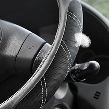 Load image into Gallery viewer, Elantrip Sport Leather Steering Wheel Cover 14 1/2 inch to 15 inch Universal, Padded Soft Grip Breathable for Car Truck SUV Jeep, Anti Slip Odorless Black and Gray
