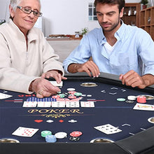 Load image into Gallery viewer, RayChee Poker Table Foldable, 8 Player Octagonal Folding Portable Texas Holdem Table with Water-Resistant Cushioned Rail, 8 Stainless Steel Cup Holders, Casino-Grade Felt Surface (Black)
