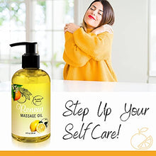 Load image into Gallery viewer, Renew Massage Oil with Orange, Lemon &amp; Peppermint Essential Oils - Great for Massage Therapy or Home use. Ideal for Full Body – with Almond, Grapeseed &amp; Jojoba Oils – By Brookethorne Naturals
