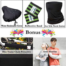 Load image into Gallery viewer, Karetto Bike Gel &amp; Foam Seat Cover Excercise Bicycle Saddle Cover with Drawstring, Rain and Dust Resistant，Reflective Band Bandanas ，Soft Cover for Mountain, Road and Cruiser Bikes…
