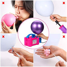 Load image into Gallery viewer, PCFING Electric Air Balloon Pump and Balloon Tying Tool in One,110V 600W Portable Dual Nozzles Electric Balloon Inflator for Party with Extra Accessories
