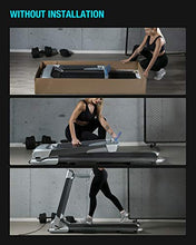 Load image into Gallery viewer, OVICX Q2S Folding Portable Treadmill Manual Compact Walking Running Machine for Home Gym Workout Electric Desk Treadmills with LED Display Device Holder Treadmills for Small Spaces
