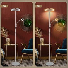 Load image into Gallery viewer, FIMEI Floor Lamp, Modern LED Rotatable Floor Lamp with Reading Light, Standing Lamp with Stepless Dimming and 3000K-6000K Color Temperature, Separately Rotatable Design (Gray)
