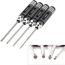 Load image into Gallery viewer, OFNMY 4pcs Hex Screw Driver Tools Kit Set 1.5mm 2.0mm 2.5mm 3.0mm Metric RC Helicopter Screw driver
