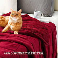 Load image into Gallery viewer, Sivio Sherpa Fleece Weighted Blanket for Adult, 15lbs Heavy Fuzzy Throw Blanket with Soft Plush Flannel, Reversible Twin-Size Super Soft Extra Warm Cozy Fluffy Blanket, 60x80 Inch Dual Sided Burgundy
