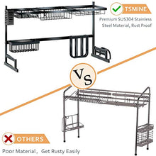 Load image into Gallery viewer, Dish Drying Rack Over The Sink -Adjustable Large Dish Rack Drainer for Kitchen Organization Storage Space Saver Shelf Holder with 7 Utility Hooks Dish Rack Over Sink (32≤ Sink Size ≤ 39.5 inch)
