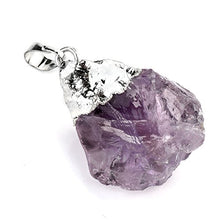 Load image into Gallery viewer, Top Plaza Reiki Healing Crystal Stone Pendant Necklace Irregular Natural Raw Amethyst Gemstone Necklaces for Womens
