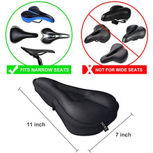 Load image into Gallery viewer, Zacro Gel Bike Seat Cover- BS031 Extra Soft Gel Bicycle Seat - Bike Saddle Cushion with Water&amp;Dust Resistant Cover (Black)
