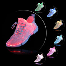 Load image into Gallery viewer, Shinmax Fiber Optic LED Shoes, Light Up Shoes for Women Men USB Charging Flashing Luminous Trainers for Festivals, Christmas Halloween Party White
