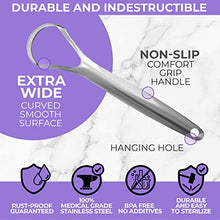 Load image into Gallery viewer, Tongue Scraper (2 Pack), Reduce Bad Breath (Medical Grade), Stainless Steel Tongue Cleaners, 100% BPA Free Metal Tongue Scrapers Fresher Breath in Seconds
