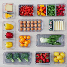 Load image into Gallery viewer, iDesign Crisp Plastic Refrigerator and Pantry Large Divided Bin with Handles, Modular Stacking Food Storage Box for Freezer, Fridge, Office, Cabinet, Bathroom, BPA Free
