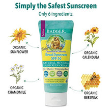 Load image into Gallery viewer, Badger - SPF 30 Baby Sunscreen Cream with Zinc Oxide, 2.9 fl oz &amp; SPF 35 Clear Zinc Sport Sunscreen Stick, Unscented, 0.65 oz
