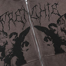 Load image into Gallery viewer, Women E-Girls Zip Up Hoodie Y2K Aesthetic Long Sleeve Sweatshirt Top Vintage Graphic Gothic Jacket 90s Streetwear

