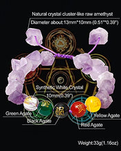 Load image into Gallery viewer, XHUUU Five Elements with Drusy Quartz Raw Amethyst Crystal Bracelet for Women Healing Crystals Beads for Bracelets Adjustable Meditation Accessories
