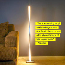 Load image into Gallery viewer, Brightech Helix - Modern LED Floor Lamp for Living Room Bright Lighting - Get Compliments: Unique, 48" Tall Light for Bedrooms, Offices - Dimmable, Contemporary Indoor Pole Lamp - Platinum Silver

