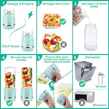 Load image into Gallery viewer, Portable Blender, Personal Blender, Mini Juicer Cup USB Rechargeable and Personal Size Blender Smoothies akes,402ml,Fruit Juice, Mixer
