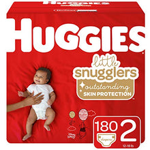 Load image into Gallery viewer, Huggies Little Snugglers Baby Diapers, Size 2, 180 Ct, One Month Supply
