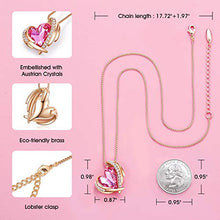 Load image into Gallery viewer, CDE Love Heart Pendant Necklaces for Women Silver Tone Rose Gold Tone Crystals October Birthstone Jewelry Gifts for Party/Anniversary Day/Birthday
