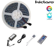 Load image into Gallery viewer, LED Strip Lights,16.4ft Waterproof RGB SMD5050 LED Strips with 44 Key IR Remote Control, Color Changing Tape Light with 12V Power Supply for Room, Bedroom, TV, Kitchen, Desk
