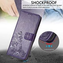 Load image into Gallery viewer, Galaxy J3 2018,J3 Achieve,J3V J3 V 3rd Gen,J3 Star,Amp Prime 3 Case,[Flower Embossed] Leather Wallet Flip Protective Case Cover with Holder and Stand for Samsung Galaxy J3 2018 J337 (Purple)
