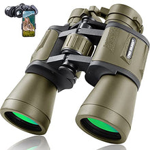 Load image into Gallery viewer, 20x50 Military Binoculars for Adults with Smartphone Adapter - Compact Waterproof Tactical Binoculars for Bird Watching Hunting Hiking Concert Travel Theater with BAK4 Prism FMC Lens, Mud
