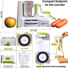 Load image into Gallery viewer, Brieftons 5-Blade Spiralizer (BR-5B-02): Strongest-and-Heaviest Duty Vegetable Spiral Slicer, Best Veggie Pasta Spaghetti Maker for Low Carb/Paleo/Gluten-Free, With Extra Blade Caddy &amp; 4 Recipe Ebooks
