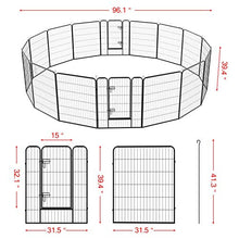 Load image into Gallery viewer, YAHEETECH 40-inch 16 Panel Dog Playpen - Heavy Duty Foldable Metal Pets Playpen Dog Exercise Pen Barrier Kennel with Door Portable Cat Duck Chicken Puppy Fence Outdoor &amp; Indoor Black
