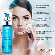 Load image into Gallery viewer, Onsen Japanese Clean &amp; Clear Face Toner - Daily Perfecting &amp; Revitalizing Toner with Witch Hazel, Aloe Vera, and Japanese Natural Hot Spring Minerals, Alcohol-Free, Skin Care Toner for Face, 6.5 oz
