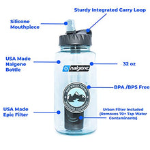 Load image into Gallery viewer, Epic Nalgene OG | Water Bottle with Filter | USA Made Bottle and Filter | Dishwasher Safe | Filtered Water Bottle | Travel Water Bottle | BPA Free Water Bottle | Removes 99.99% Tap Water Impurities
