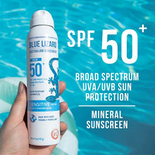 Load image into Gallery viewer, BLUE LIZARD Mineral Sunscreen Sensitive SPF 50+ Spray, 5 Ounce
