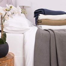 Load image into Gallery viewer, Sweet Home Collection 100% Fine Cotton Luxurious Basket Weave Blanket, Taupe
