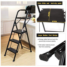 Load image into Gallery viewer, EFINE 3 Step Ladder, Folding Step Stool with Tool Platform, Wide Anti-Slip Pedal, Sturdy Steel Ladder, Convenient Handgrip, Lightweight 330lbs Portable Steel Step Stool
