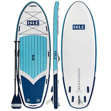 Load image into Gallery viewer, ISLE Megalodon Inflatable Stand Up Paddle Board &amp; iSUP Bundle Accessory Pack — Up to 1,050 lbs Capacity — Durable, Lightweight with Stable Stance — 15' L x 56" W x 8" Thick
