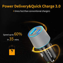 Load image into Gallery viewer, Fast USB C Car Charger,Compatible with Google Pixel 6/6 Pro/5a/5/4a/4/4 XL/3 XL/3/3a XL/3a/2 XL/2/XL, 30W Power Delivery &amp; Quick Charge 3.0 Car Adapter (Fast Charging Type C Cable 3.3Ft Included)
