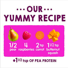 Load image into Gallery viewer, Happy Tot Organics Fiber &amp; Protein Pouch Stage 4 Pears Raspberries Butternut Squash &amp; Carrots, 4 Ounce Pouch (8 Pack)
