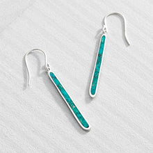Load image into Gallery viewer, Silpada 'Turquoise Drop' Compressed Turquoise Drop Earrings in Sterling Silver
