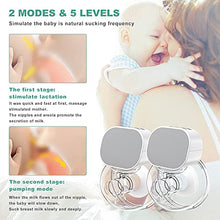 Load image into Gallery viewer, Wearable Breast Pump,Quiet &amp; Hands-Free,Portable,in-Bra Double Electric Breast Pump,Pain Free Strong Breastfeeding Pump Strong Suction (White)
