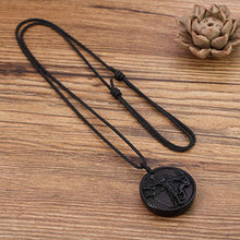 Load image into Gallery viewer, COAI Adjustable Black Obsidian Stone Archangel Mens Womens Saint Micheal Pendant Necklace
