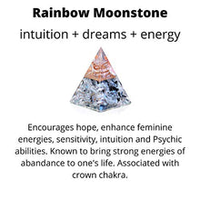 Load image into Gallery viewer, New Inspirational Orgonite Pyramid for Success | Rainbow Moonstone Orgone Pyramid for Anti-stress - Calmness – Growth – Strength – Healing Crystal Gemstone Pyramid
