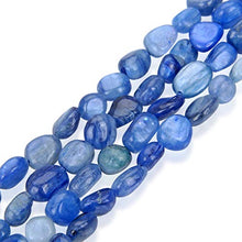 Load image into Gallery viewer, 1 Strand Top Quality Natural Kyanite Blue Crystals Gemstone 6-8mm Free Form Oval Pebbly Stone Beads 15 inch for Jewelry Craft Making GZ11-38
