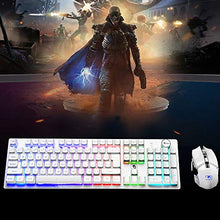 Load image into Gallery viewer, FELiCON Rechargeable Gaming Wireless Keyboard and Mouse Set Rainbow RGB LED Backlit Suspended Keycap Mechanical Feel 4800mAh Large Capacity Lithium Battery for Mac PC Laptop Computer Game Work Office

