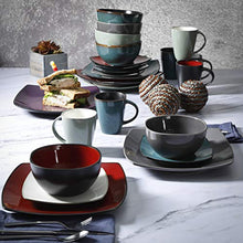 Load image into Gallery viewer, Gibson Soho Lounge Dinnerware set, Square, Celadon
